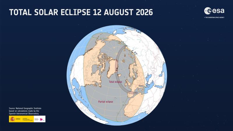 Eclipsa Totală de Soare, Europa se uită la ESA din Spania
