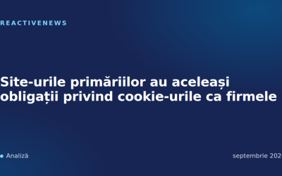 Site-urile primăriilor au aceleași obligații privind cookie-urile ca firmele