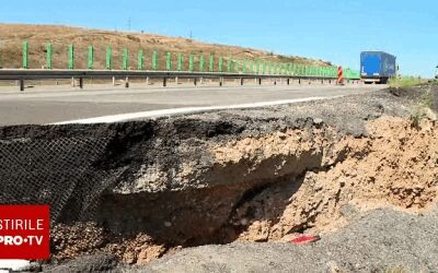 Autostrada nou-nouță, gaură de un metru. Nu se repară